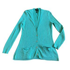 Lauren Ralph Lauren Silk Cashmere Blend Cardigan Sweater Button Down Size Large